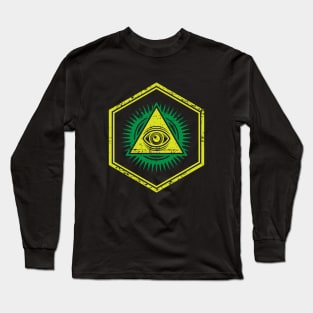 Green Illuminati Long Sleeve T-Shirt